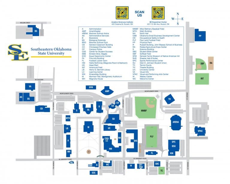 Campus Map Southeastern Oklahoma State University