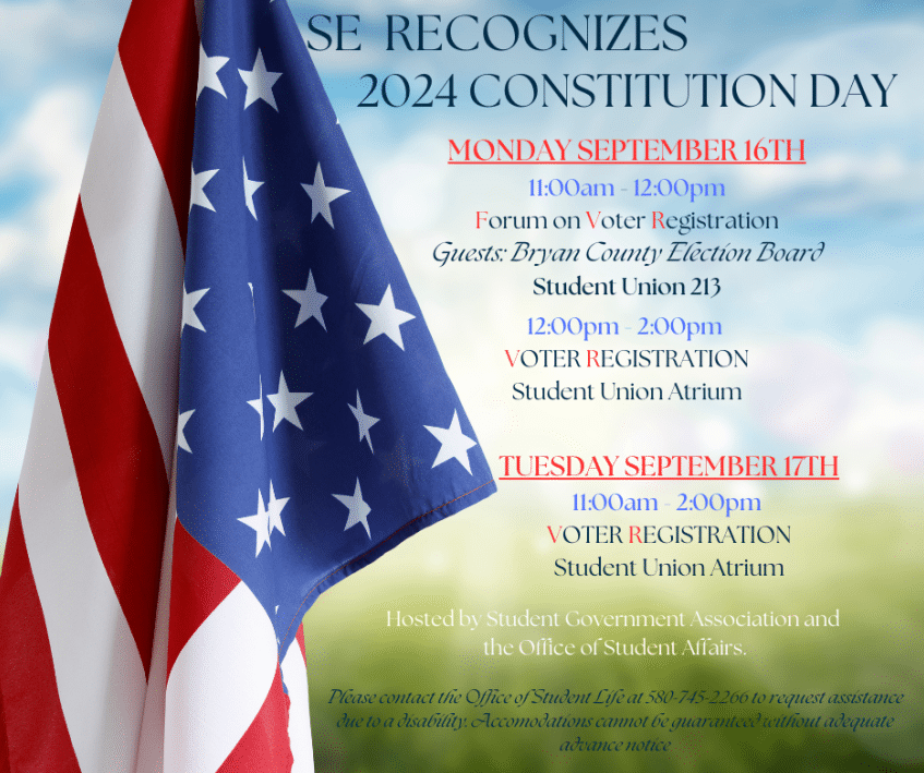 Constitution Day Voter Registration Southeastern Oklahoma State