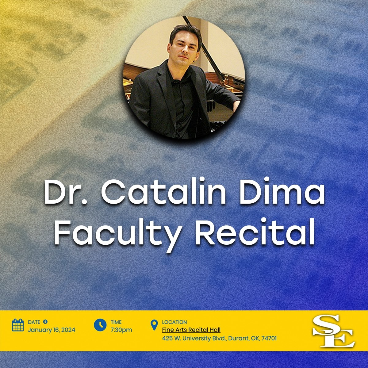 Dr. Catalin Dima, Faculty Recital (Now on Feb. 13) banner