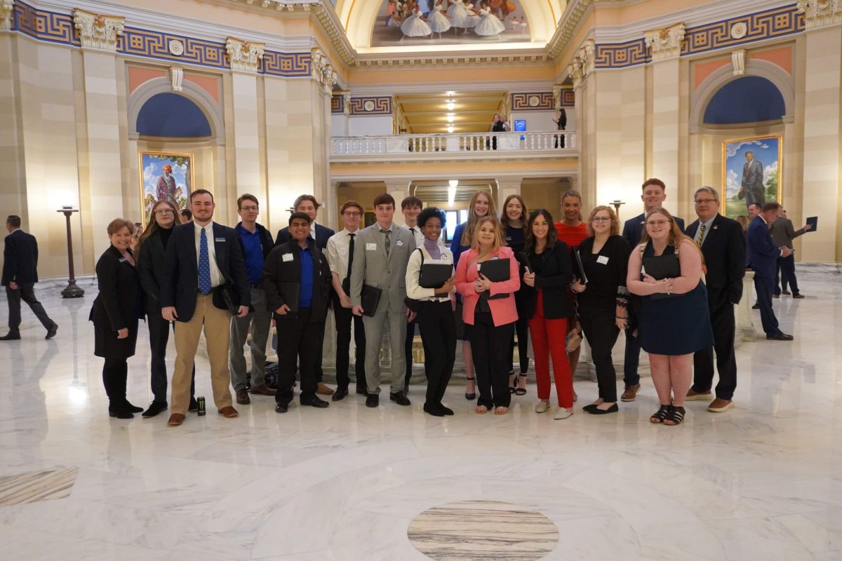 Southeastern students attend 2024 Higher Education Day at the capitol banner