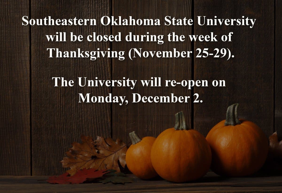 Southeastern closed during Thanksgiving week banner